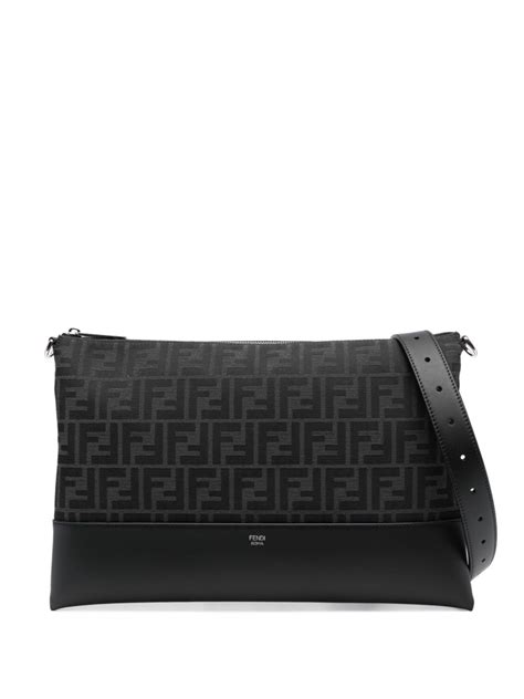 fendi ff silver pattern shoulder bag